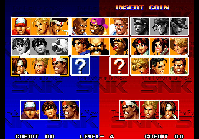 The character select screen from the hack