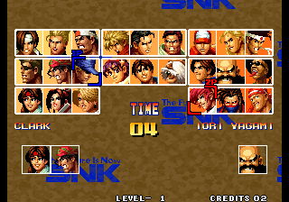 King of Fighters '95's team select screen