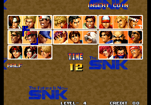 King of Fighters 95's character select screen