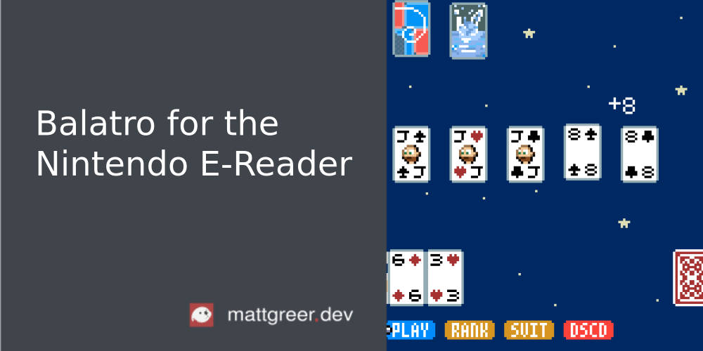 Balatro for the Nintendo E-Reader