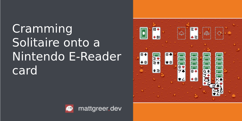 Cramming Solitaire onto a Nintendo E-Reader card | Matt Greer